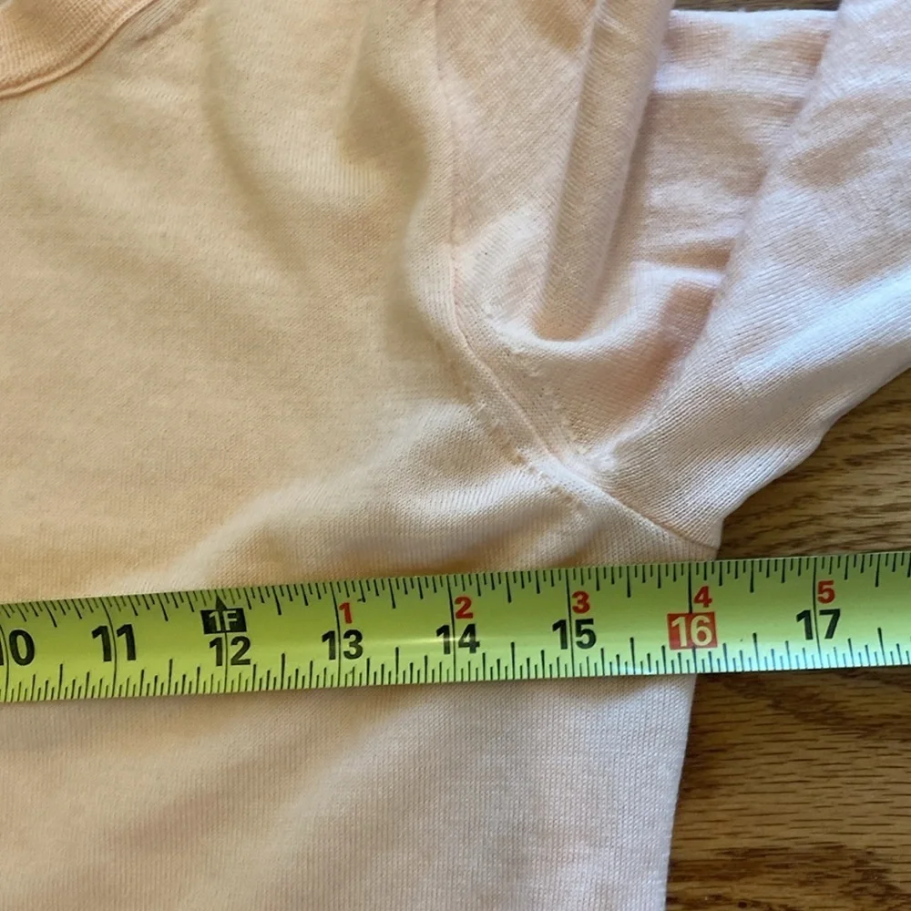 J. Crew Apricot Knit Lightweight Sweater. 100% merino wool. Size S.